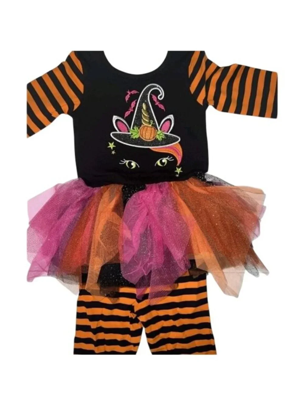 Emily Rose Girl's Fall Applique Halloween Tutu Tunic & Legging Set, Size 2T